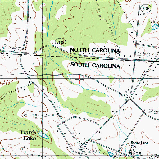 Topographic Map of State Line Ultraport/Flightpark, SC