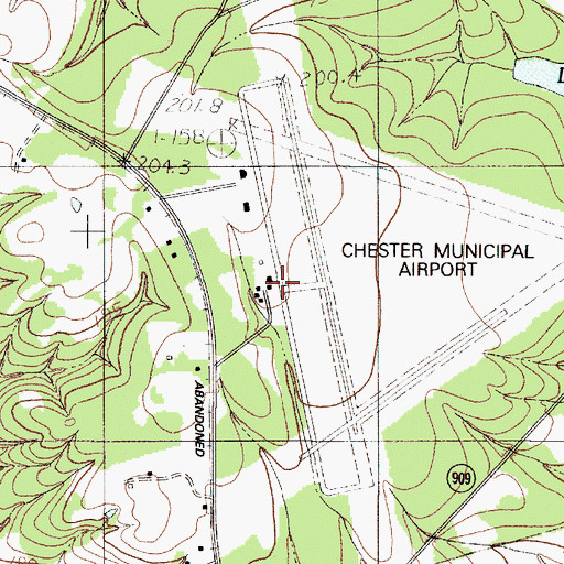 Topographic Map of Chester Catawba Regional Airport, SC