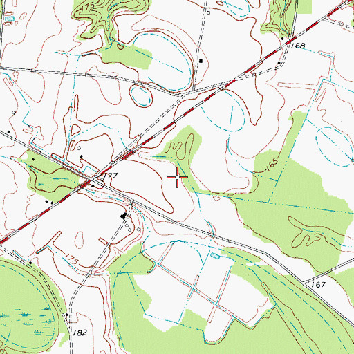 Topographic Map of Mack Lamar Airport (historical), SC