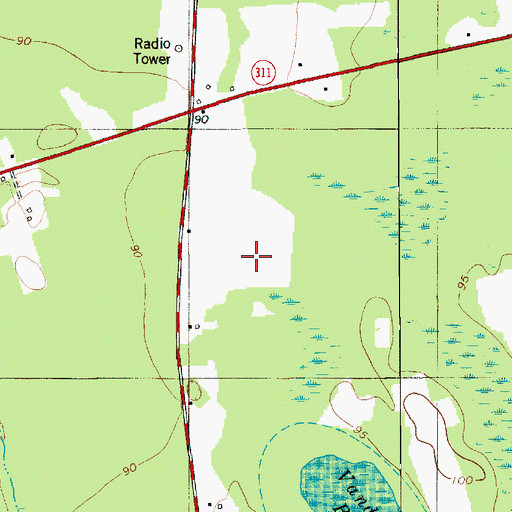 Topographic Map of Crosswinds-Wilson Private Airport, SC