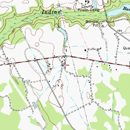 Topographic Map of Branhams Airport, SC