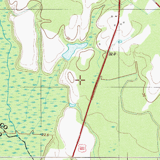 Topographic Map of Broxton Bridge Plantation Airport, SC