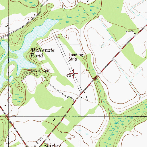 Topographic Map of Davis Airport, SC