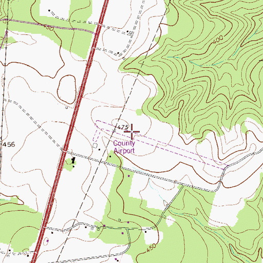 Topographic Map of Gaston Airport, SC