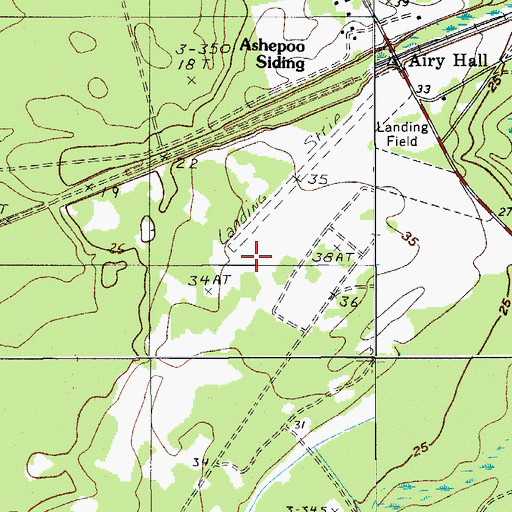 Topographic Map of Airy Hall Airport (historical), SC