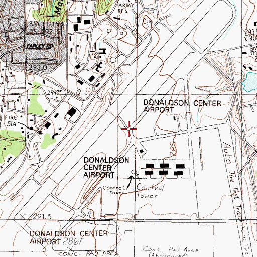 Topographic Map of Donaldson Field, SC