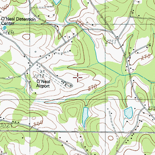 Topographic Map of O Neal Field (historical), SC