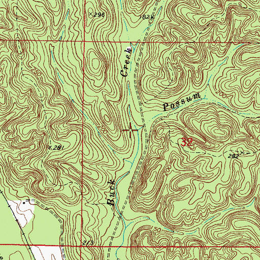 Topographic Map of Possum Branch, AL
