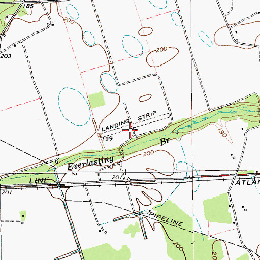 Topographic Map of Curry Airport, SC