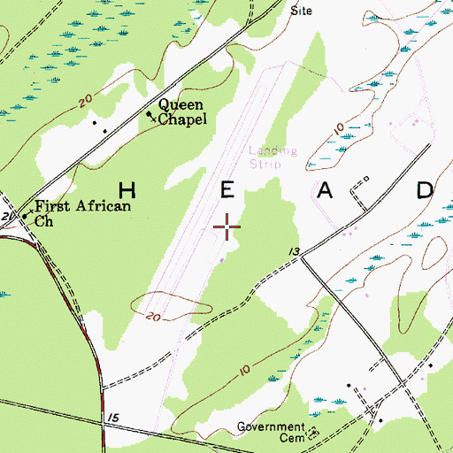 Topographic Map of Hilton Head Airport, SC