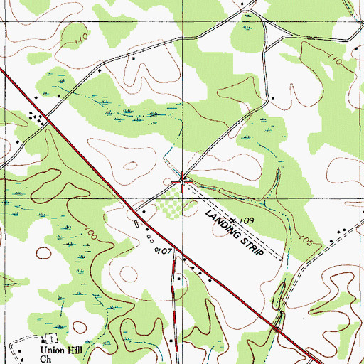 Topographic Map of Russell Airport, SC