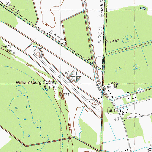 Topographic Map of Williamsburg Regional Airport, SC