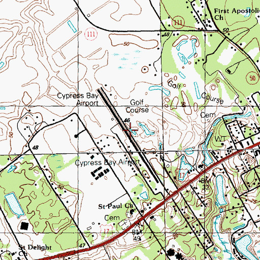 Topographic Map of Cypress Bay Airport (historical), SC
