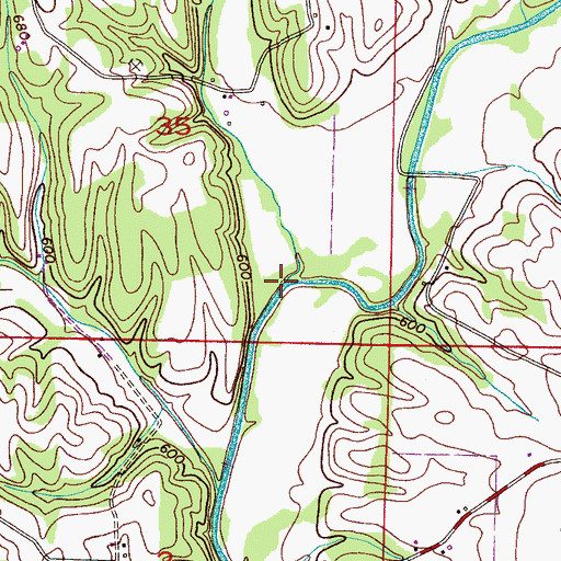 Topographic Map of Possum Creek, AL