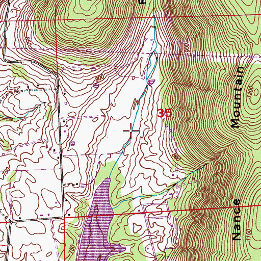 Topographic Map of Possum Hollow, AL