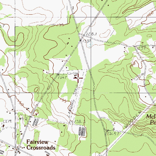 Topographic Map of Eagles Nest-Fairview Airpark, SC