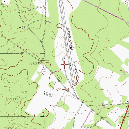 Topographic Map of Lexington County Airport at Pelion, SC