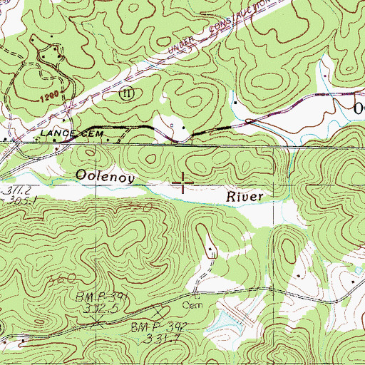 Topographic Map of Oolenoy Valley Airport, SC