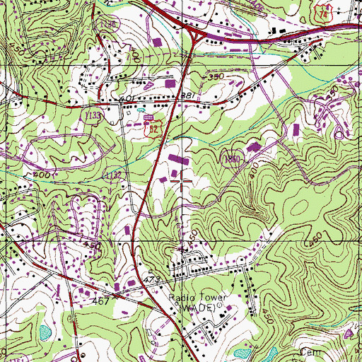 Topographic Map of Piedmont Medical Center Heliport, SC
