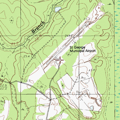Topographic Map of St George Airport, SC