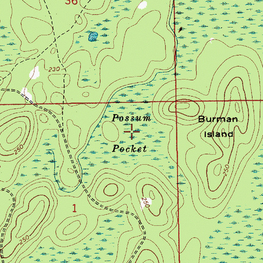Topographic Map of Possum Pocket, AL