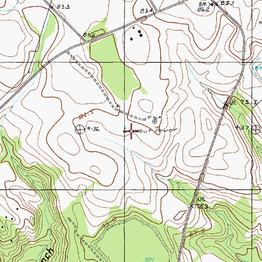 Topographic Map of St Mathews Airport (historical), SC