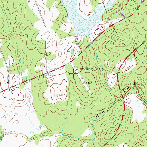 Topographic Map of Etheredge Plantation Airport (historical), SC