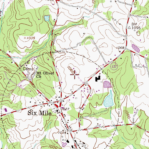 Topographic Map of Oakview Airport, SC