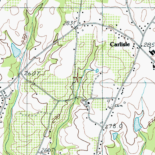 Topographic Map of Pearson's Farm Airport, SC