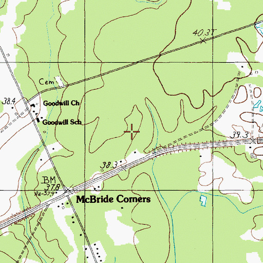 Topographic Map of Dabbs Airport (historical), SC