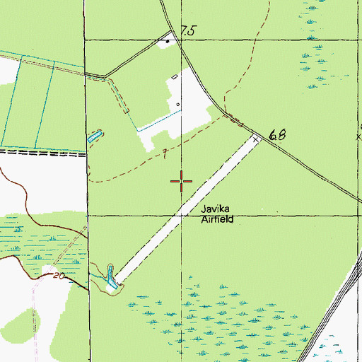 Topographic Map of Javika Airport (historical), SC