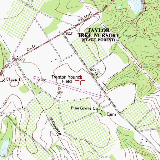 Topographic Map of Edgefield County Airport, SC