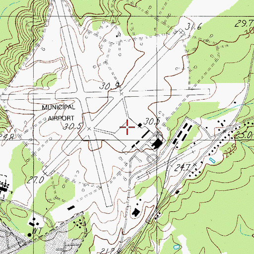 Topographic Map of Lowcountry Regional Airport, SC