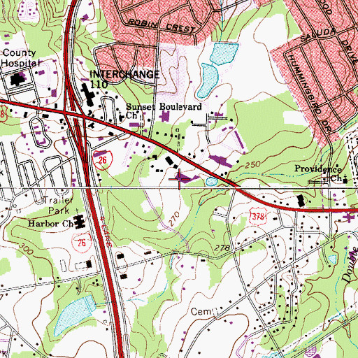 Topographic Map of Lexington Medical Center Heliport, SC