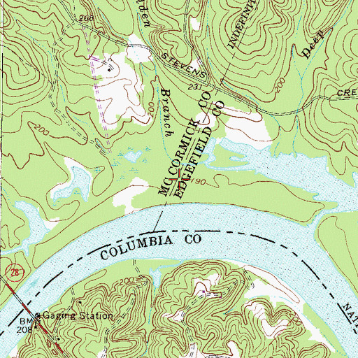Topographic Map of Furys Ferry Campsite, SC