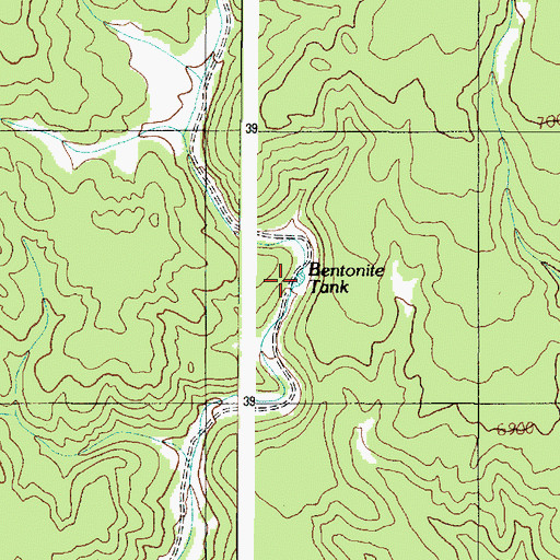 Topographic Map of Bentonite Tank, AZ