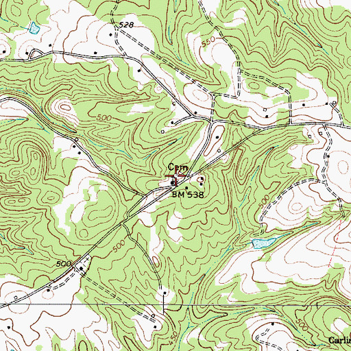 Topographic Map of Bethesda Church, SC