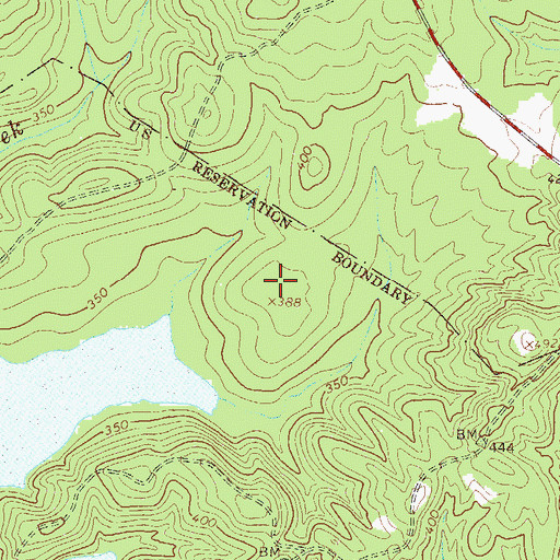 Topographic Map of Hickory Knob State Park, SC