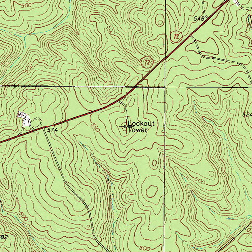 Topographic Map of Tip Top Lookout, SC