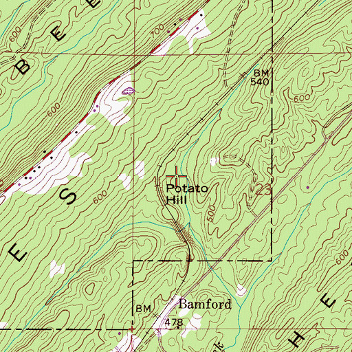 Topographic Map of Potato Hill, AL