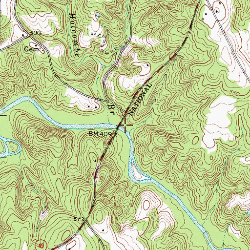 Topographic Map of Cedar Bluff Bridge, SC