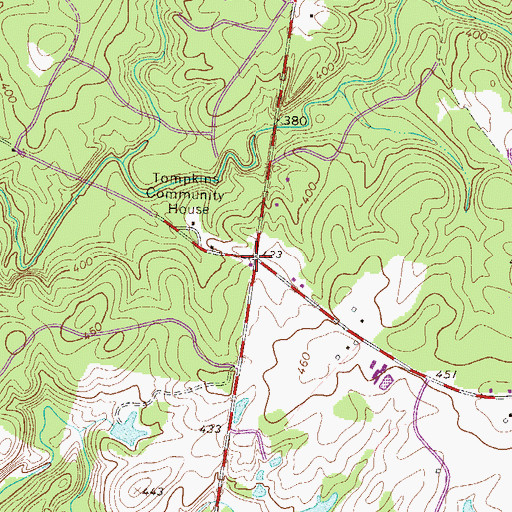 Topographic Map of Tompkins Cross Roads, SC