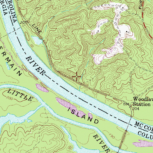 Topographic Map of Harvey Mill (historical), SC