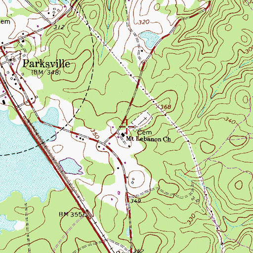 Topographic Map of Mount Lebanon School (historical), SC