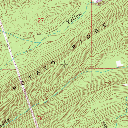 Topographic Map of Potato Ridge, AL