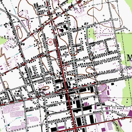 Topographic Map of Mullins Post Office, SC