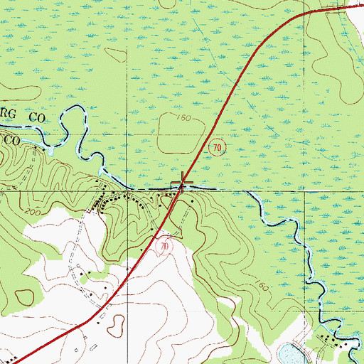 Topographic Map of Julius B Ness Bridge, SC