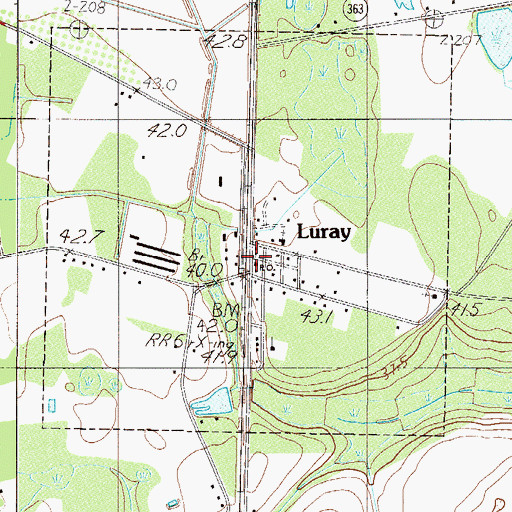 Topographic Map of Luray Post Office, SC