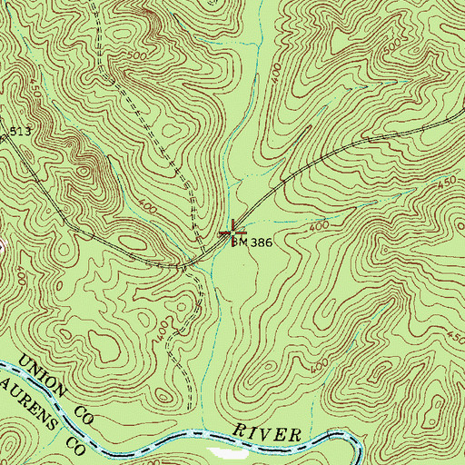 Topographic Map of Johns Creek Bridge, SC