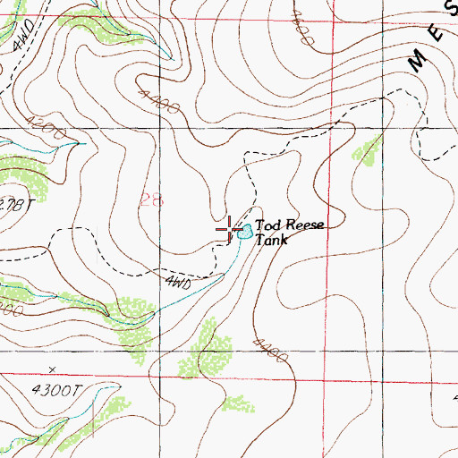 Topographic Map of Tod Reese Tank, AZ